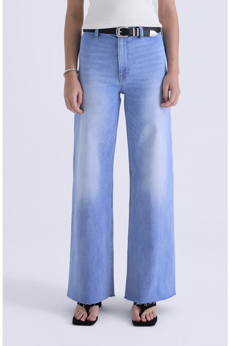 Penny Crop High Waist Wide Leg Jeans, Main, color, WHISPER