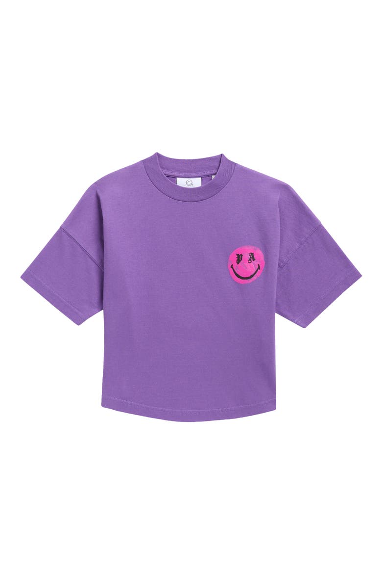 x Smiley Over T-Shirt, Main, color, PURPLE FUCHSIA
