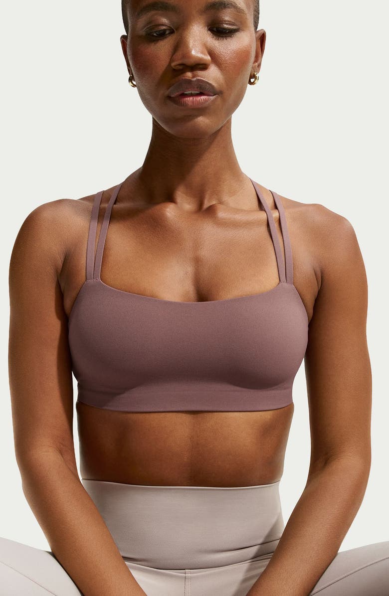 Nike Zenvy Strappy Light-Support Padded Sports Bra, Alternate, color, Tattoo/ White