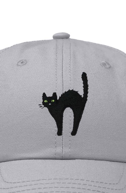 Dalix Black Cat Embroidered Casual Hat In Gray