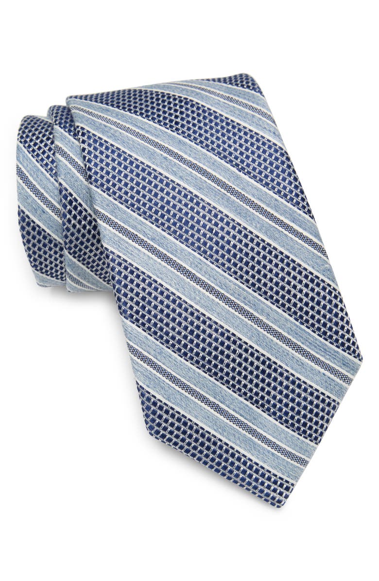 Nordstrom Mélange Tex Stripe Silk Tie, Main, color, 
