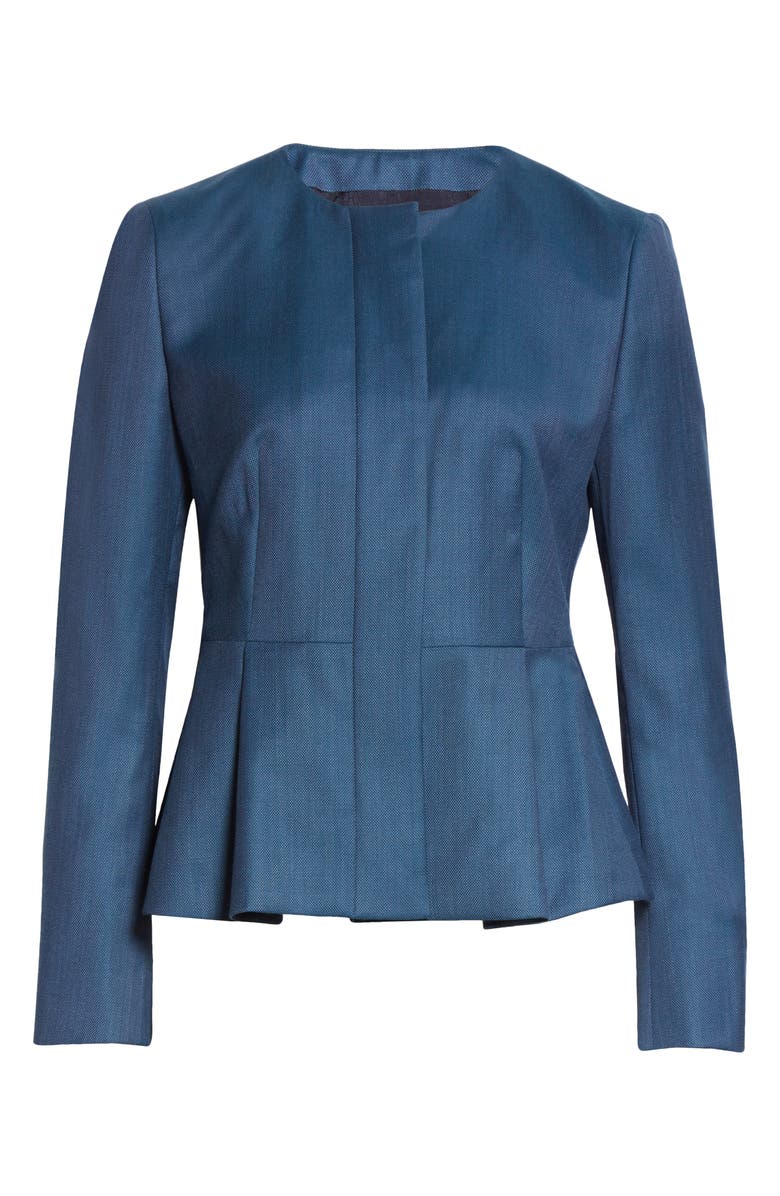 BOSS Jatoba Peplum Wool Jacket, Alternate, color, 