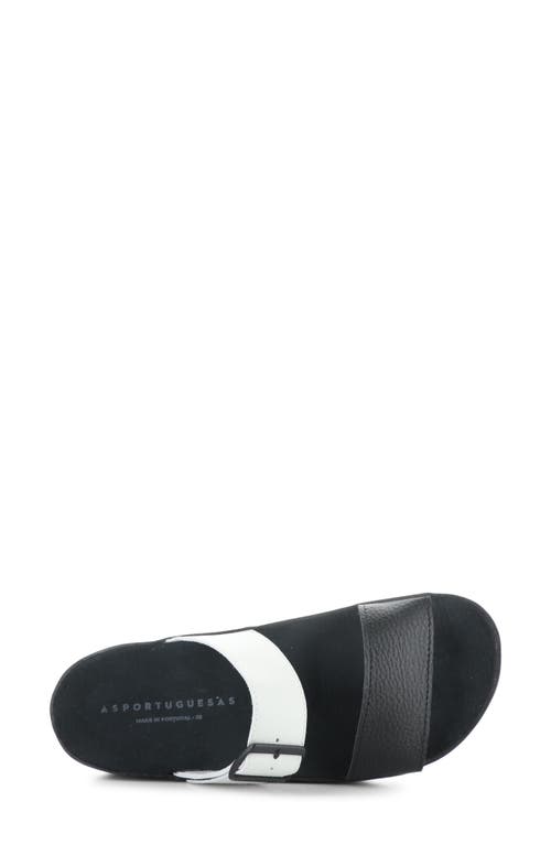 Asportuguesas By Fly London Coly Platform Slide Sandal In Black/white