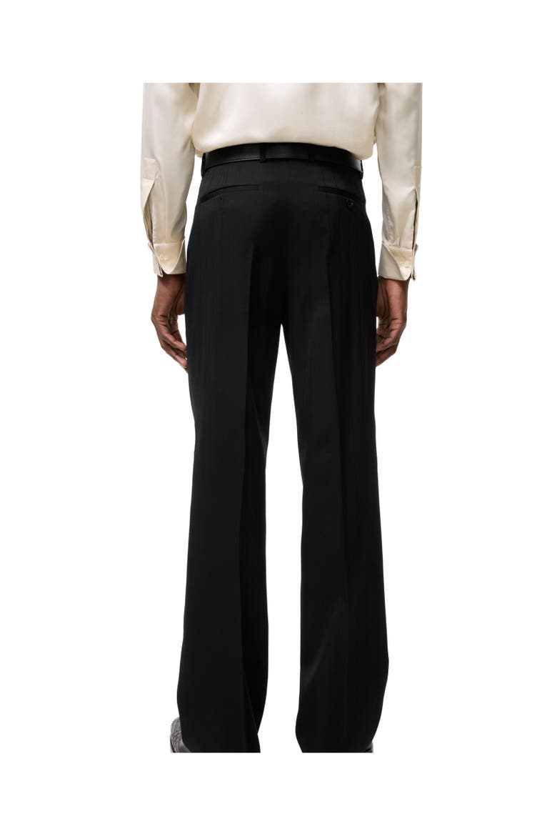 Pinstriped Wool Tailored Trousers, Alternate, color, Black