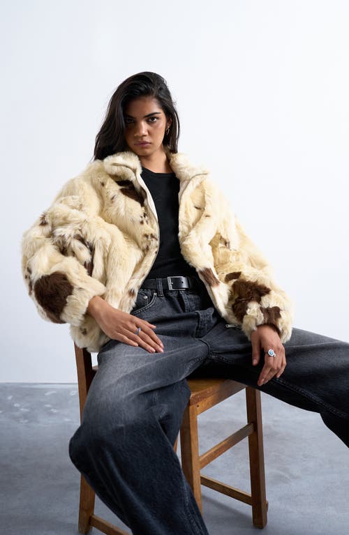 Topshop Faux Fur Bomber Jacket In White