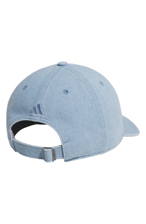 Adidas Originals Adidas Embroidered Denim Baseball Cap In Blue