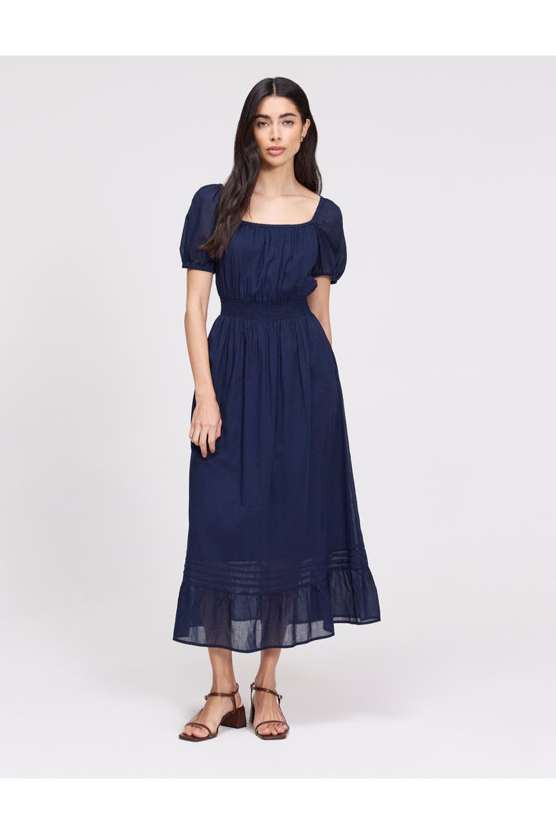 Mandy Cotton Voile Midi Dress, Main, color, Navy