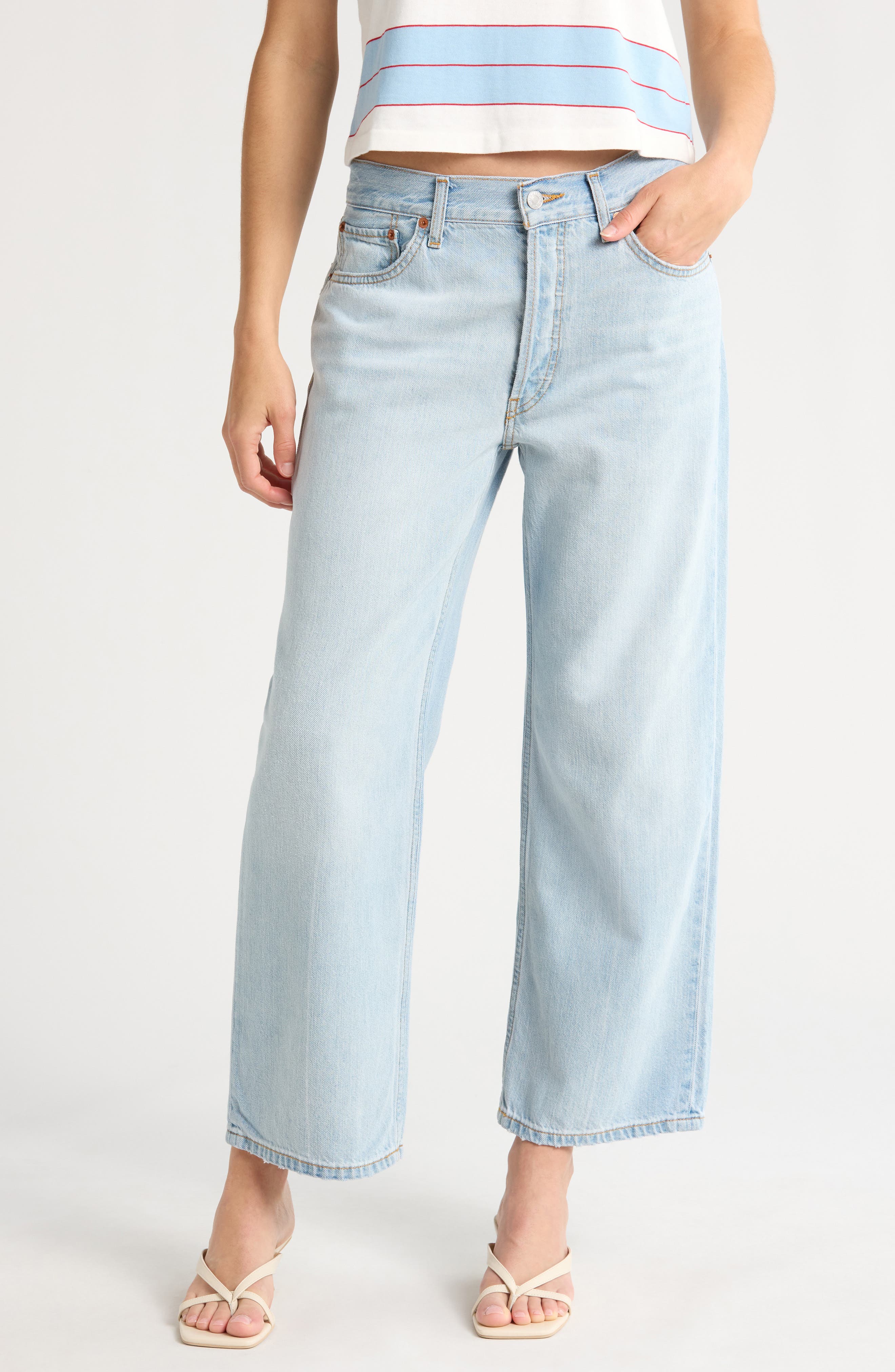 Re/Done Loose Crop Wide Leg Jeans
