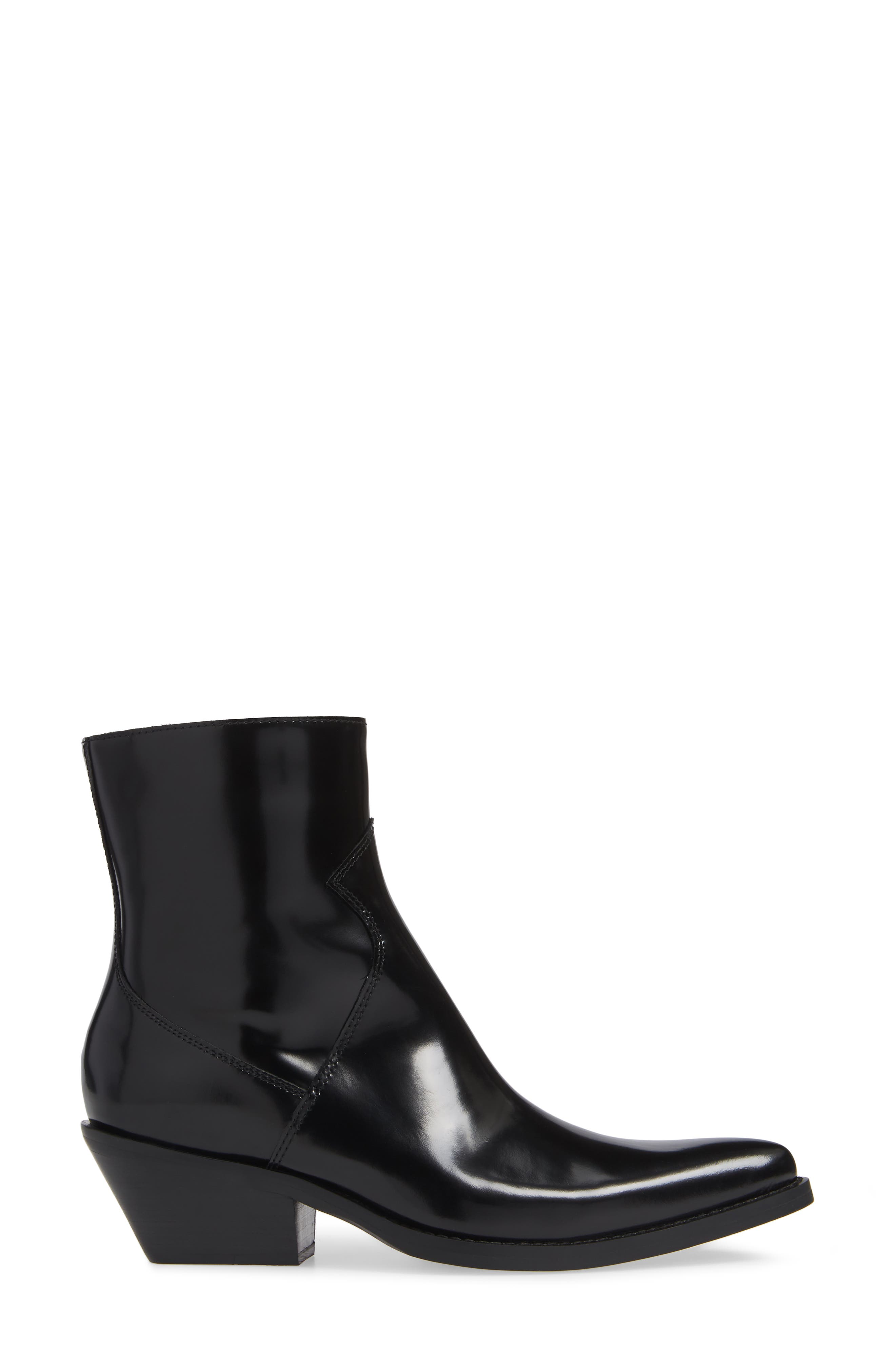 Calvin Klein Arianna Bootie, Alternate, color, BLACK LEATHER