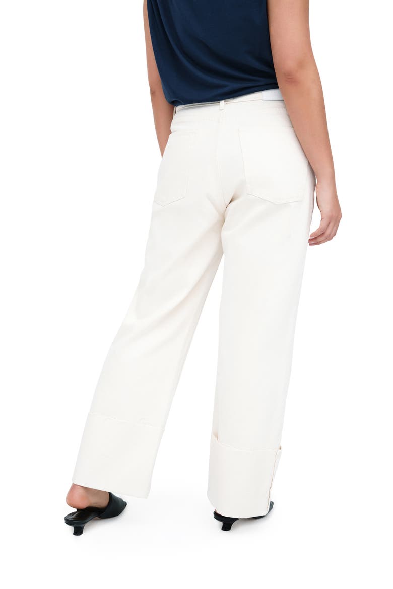 Whitlock High Waist Cuff Straight Leg Jeans, Alternate, color, OFF WHITE