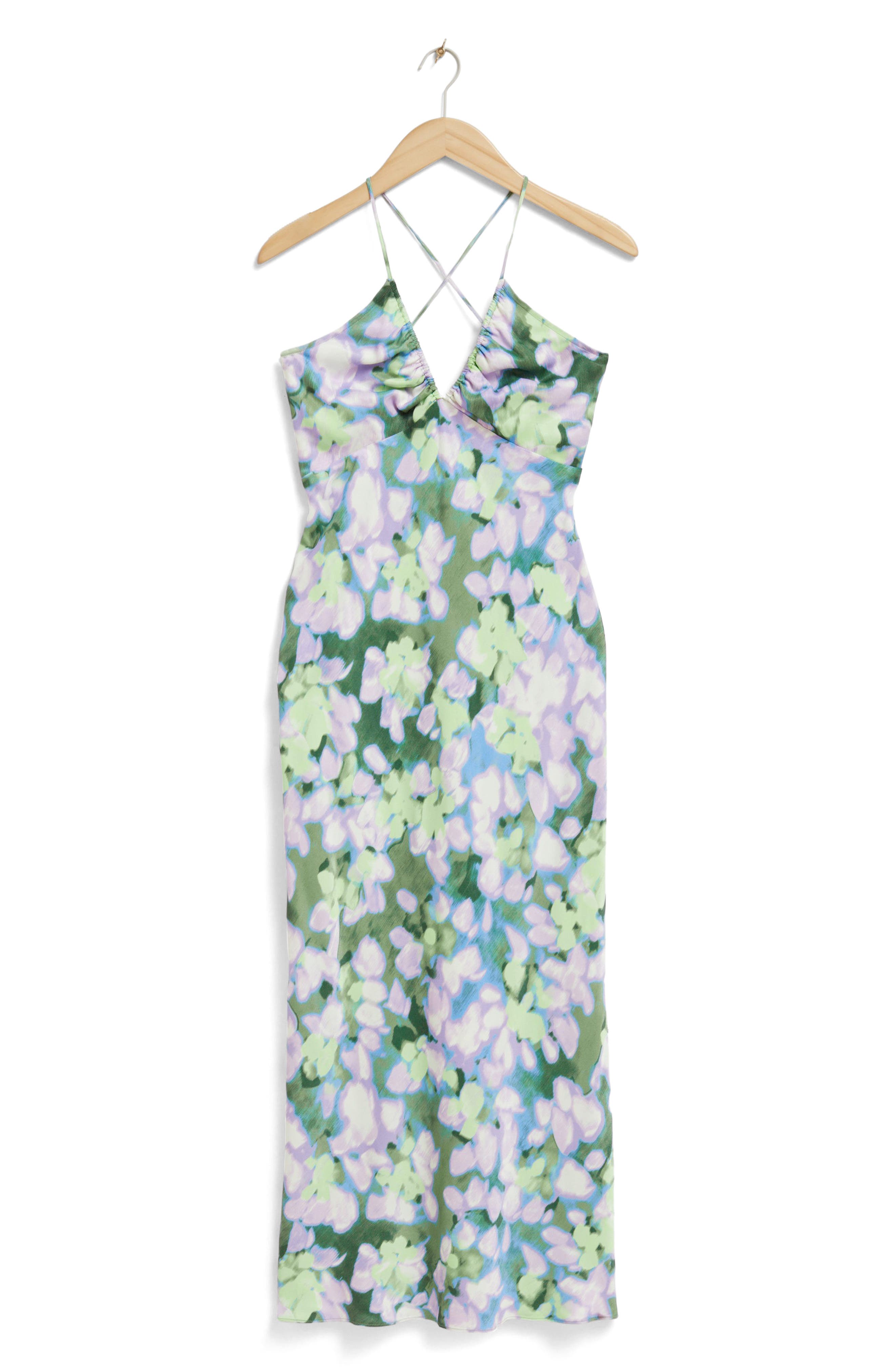 & Other Stories Floral Back Cutout Slipdress