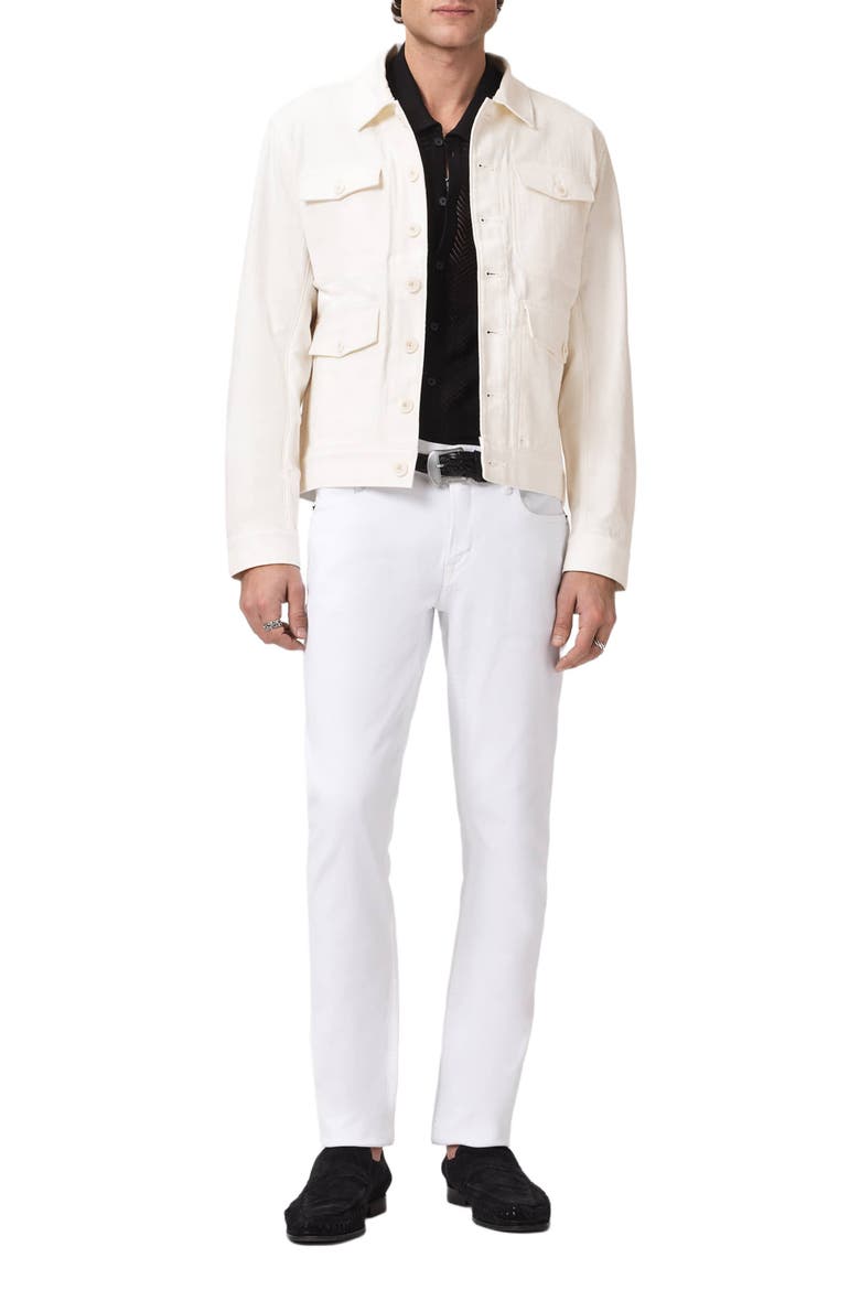 Briggs Textured Cotton Trucker Jacket, Alternate, color, IVORY