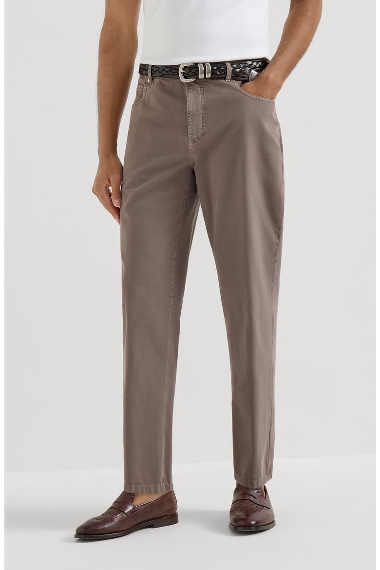 Gabardine garment dyed trousers, Main, color, Hazelnut