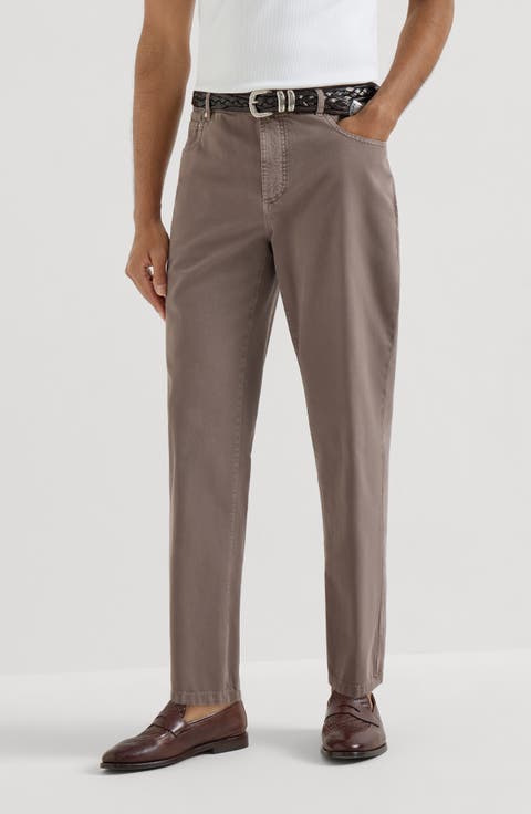 Gabardine garment dyed trousers