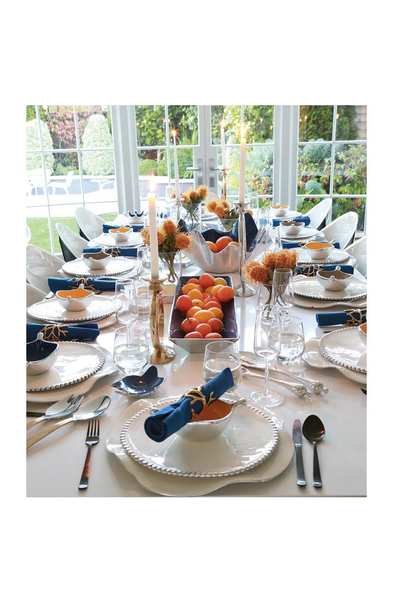 Lunares Ruffled Oyster Plate, Alternate, color, Gold