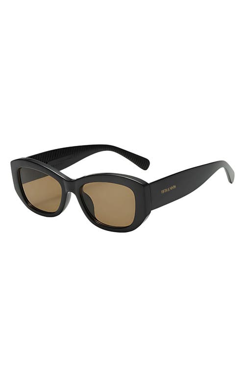 Fifth & Ninth Simone 55mm Polarized Geometric Sunglasses In Black