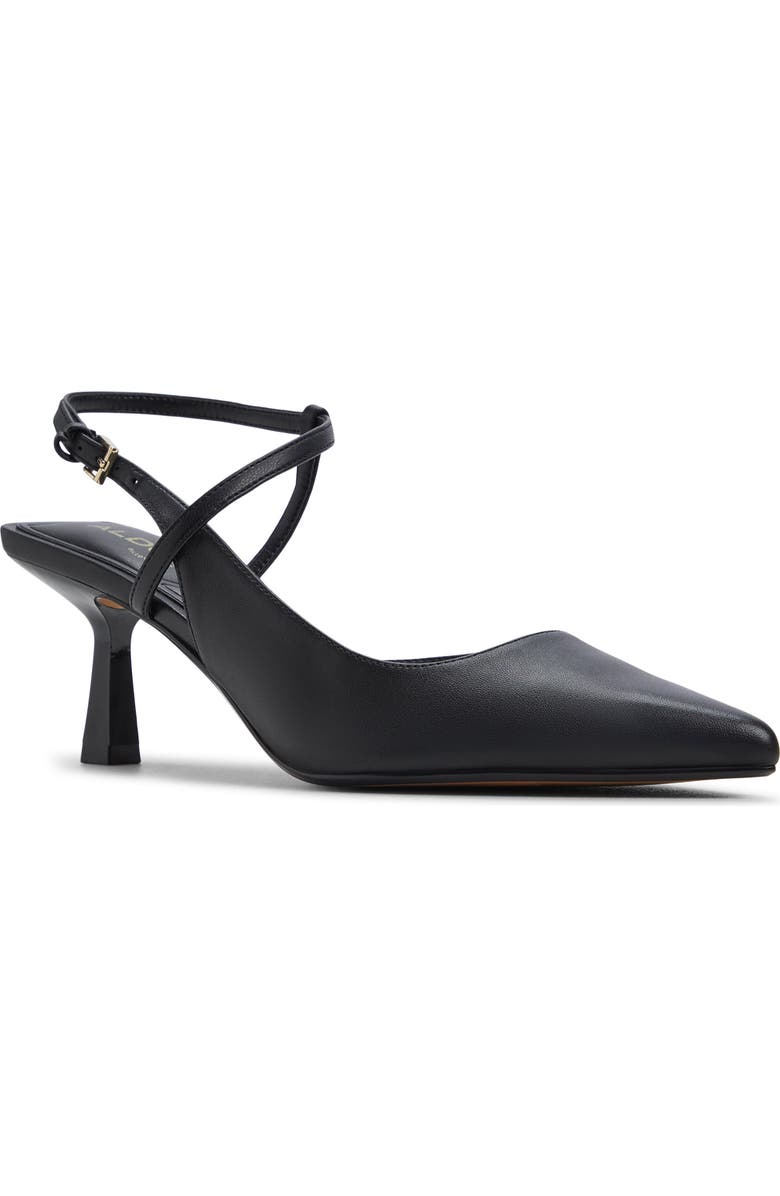 ALDO Axelle Ankle Strap Pointed Toe Pump, Main, color, Black