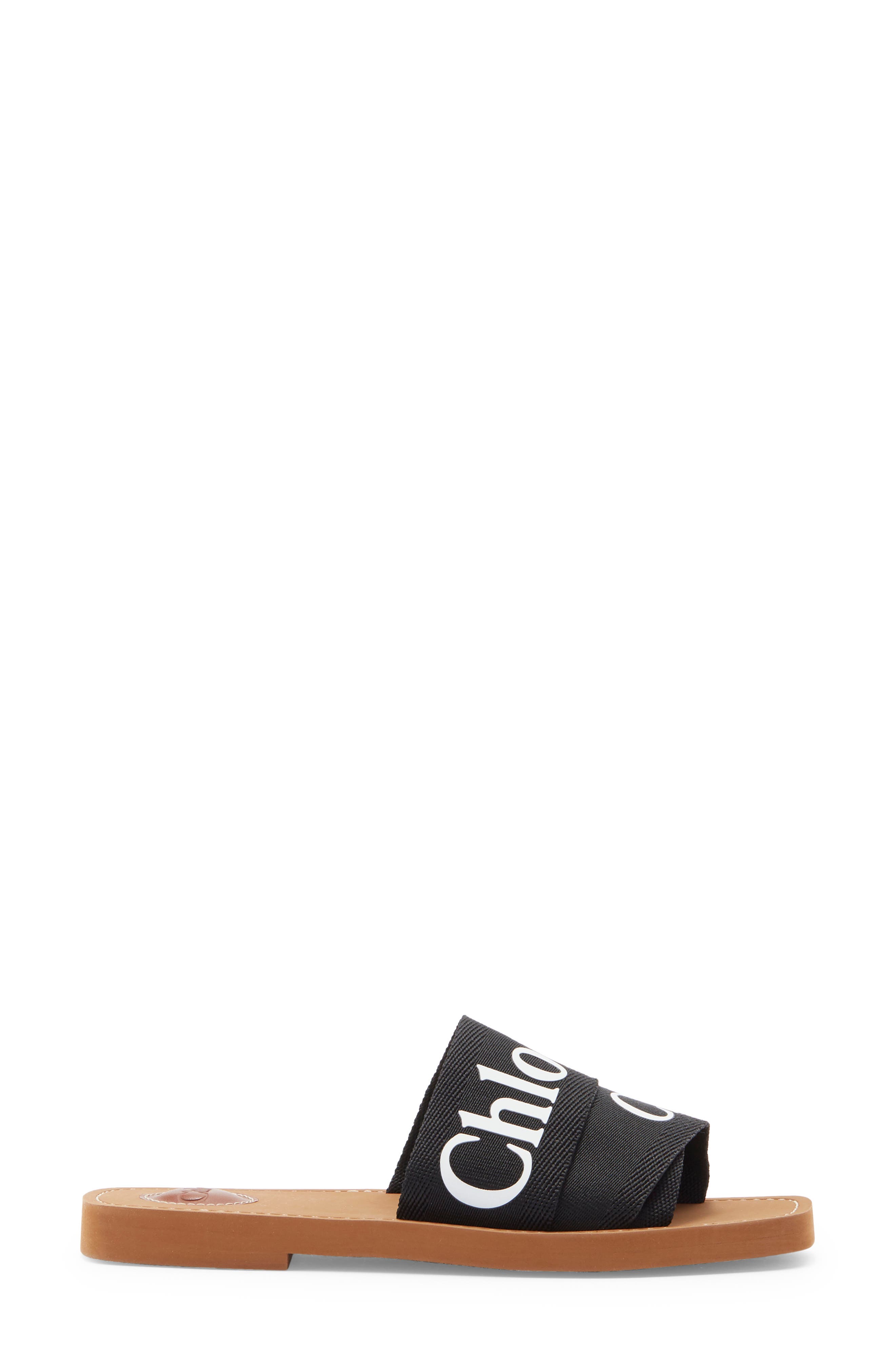 Chloé Woody Logo Slide Sandal, Alternate, color, 