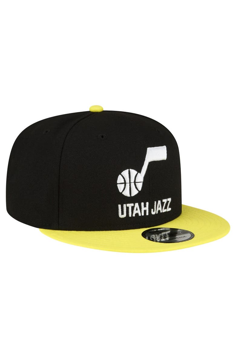 New Era Men's New Era Black/Yellow Utah Jazz Official Team Color 2Tone 9FIFTY Snapback Hat, Alternate, color, 