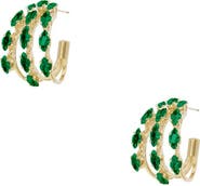 Ettika Crystal Huggie Hoop Earrings