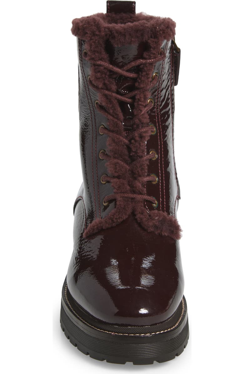 Tory Burch Miller Genuine Shearling Lined Combat Boot, Alternate, color,