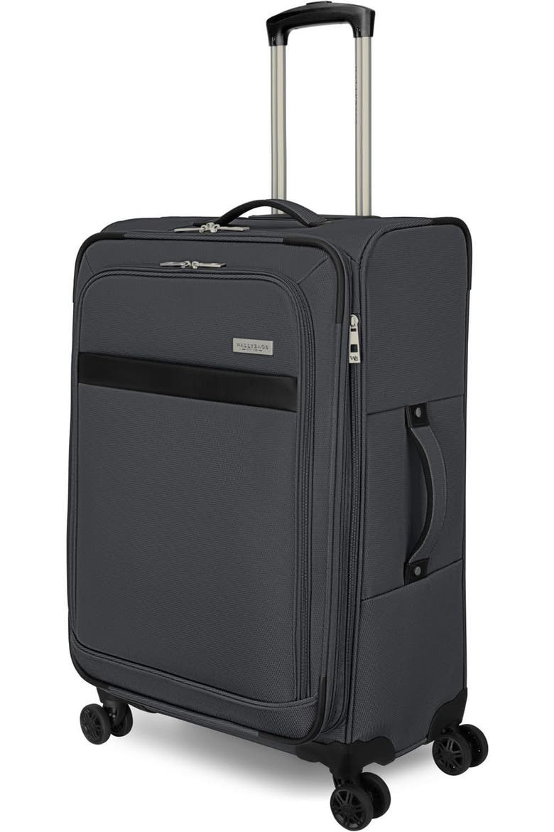 Stratford Softside 25" Medium Checked Spinner Luggage, Alternate, color, Graphite