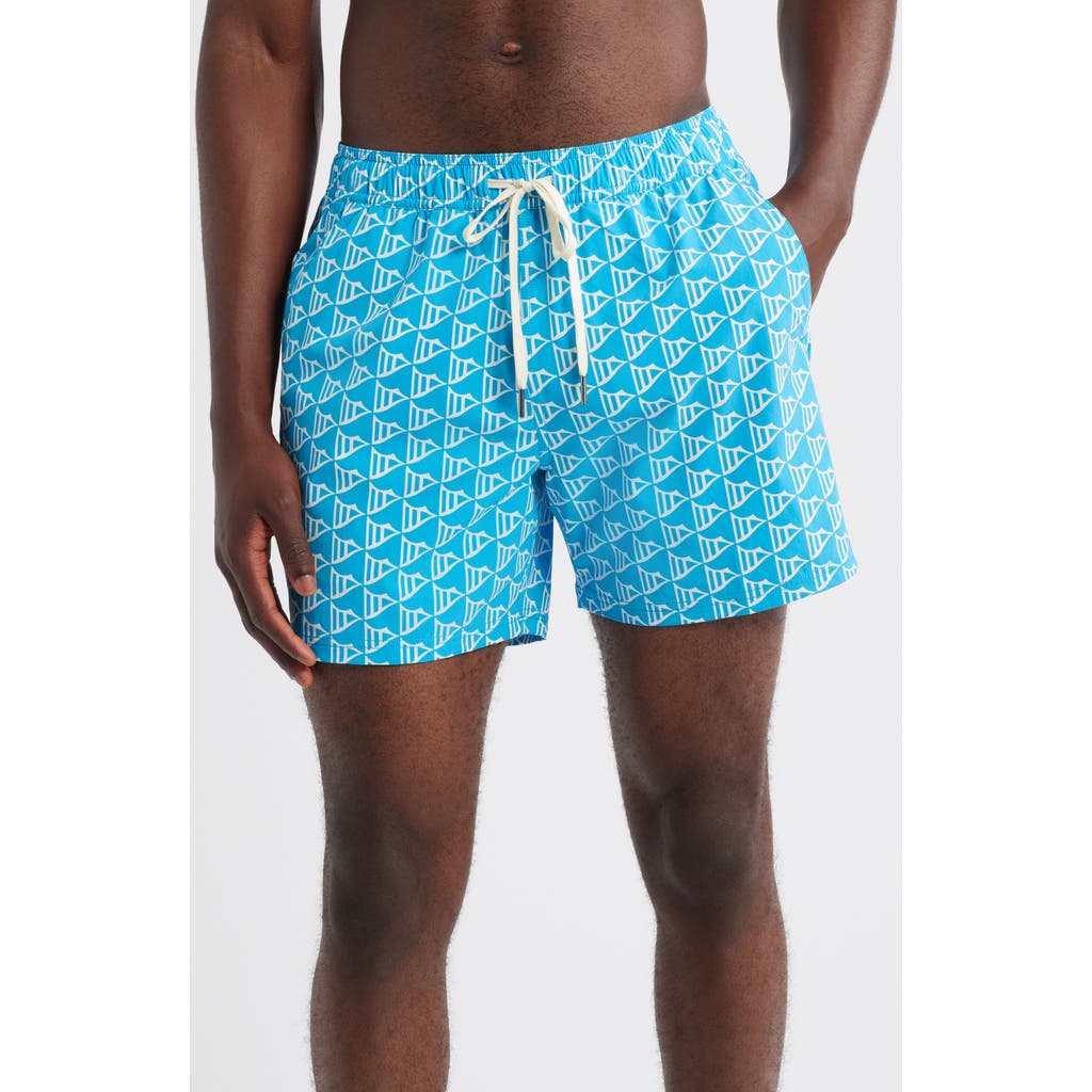 Fair Harbor The Bungalow Water Repellent Swim Trunks In Blue