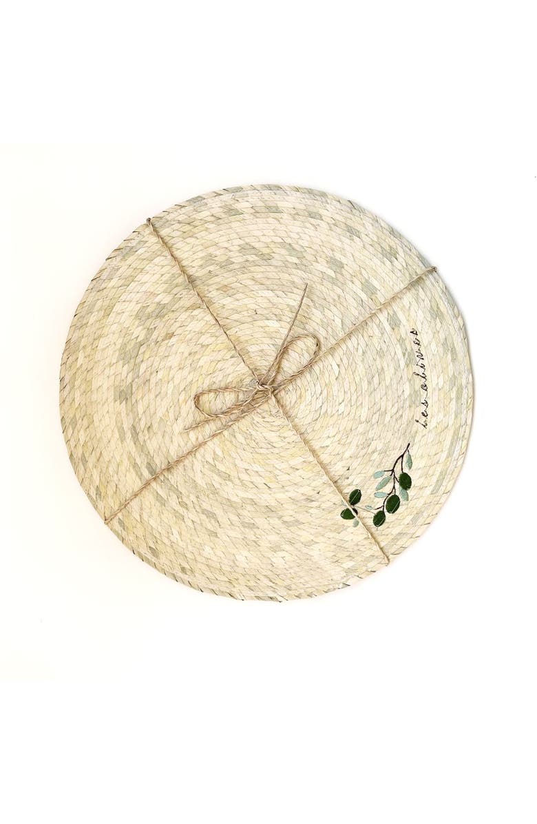 Makaua Double Sided Placemat with Embroidery, Alternate, color, Les Olives