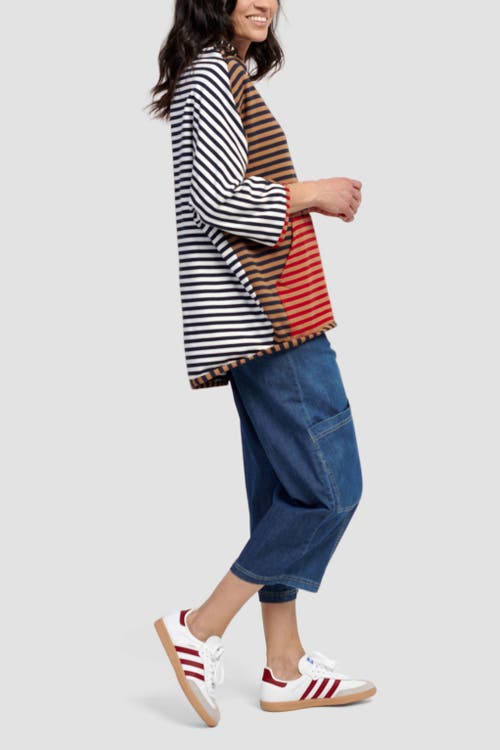 ALEMBIKA ALEMBIKA MIXED STRIPES MOCK NECK TOP