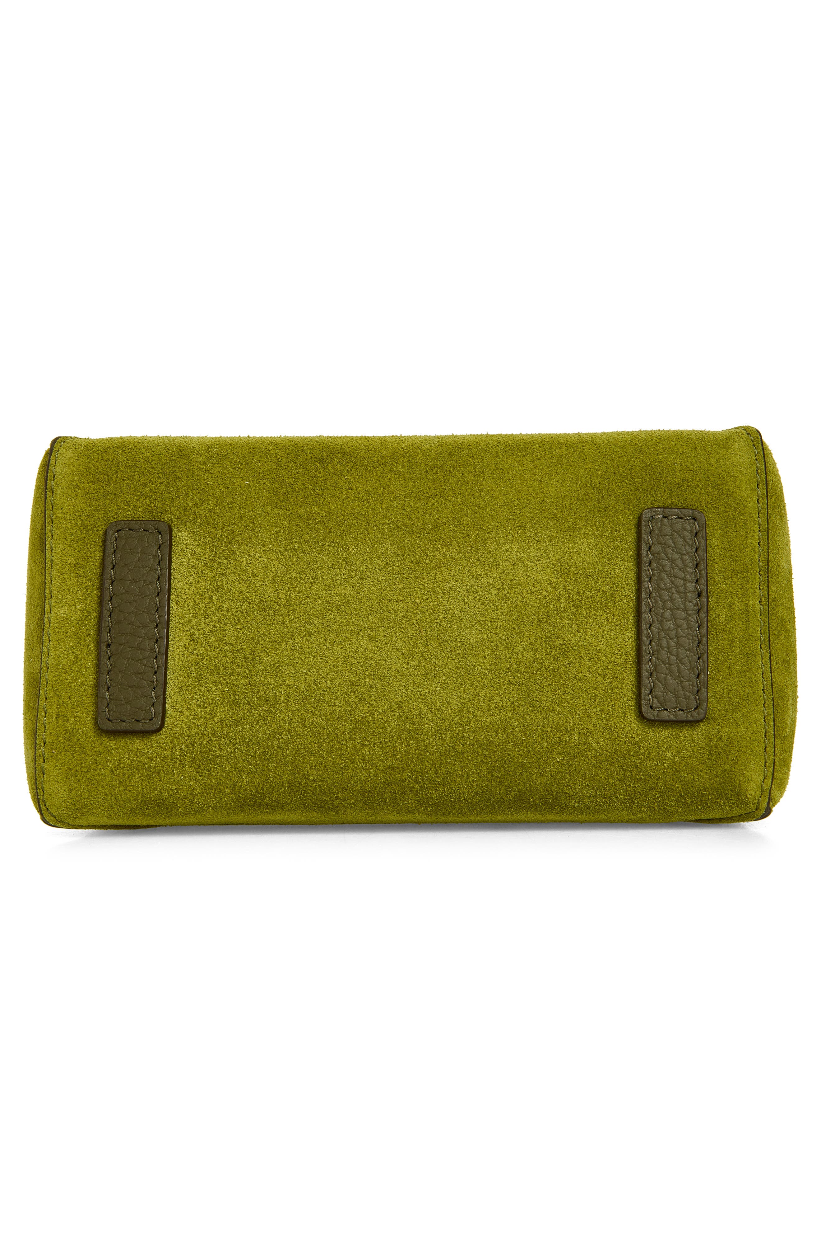 Nano Mosaic Suede Top Handle Bag, Alternate, color, LIME/ KHAKI