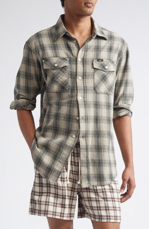 Workshop Plaid Flannel Button-Up Shirt