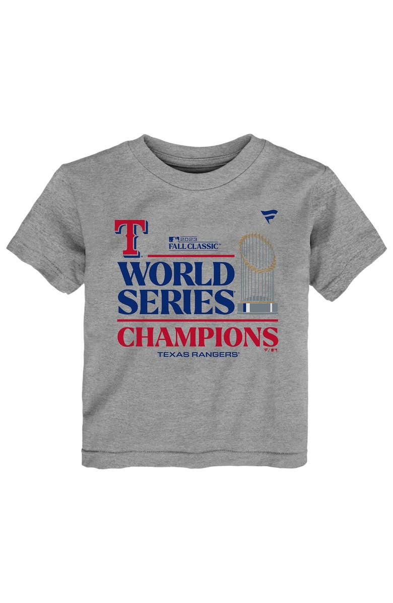 FANATICS Toddler Fanatics Branded Heather Gray Texas Rangers 2023 World Series Champions Locker Room T-Shirt, Alternate, color, 