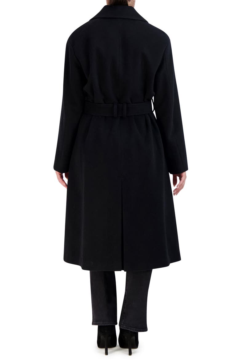 Slick Wool Blend Coat, Alternate, color, BLACK