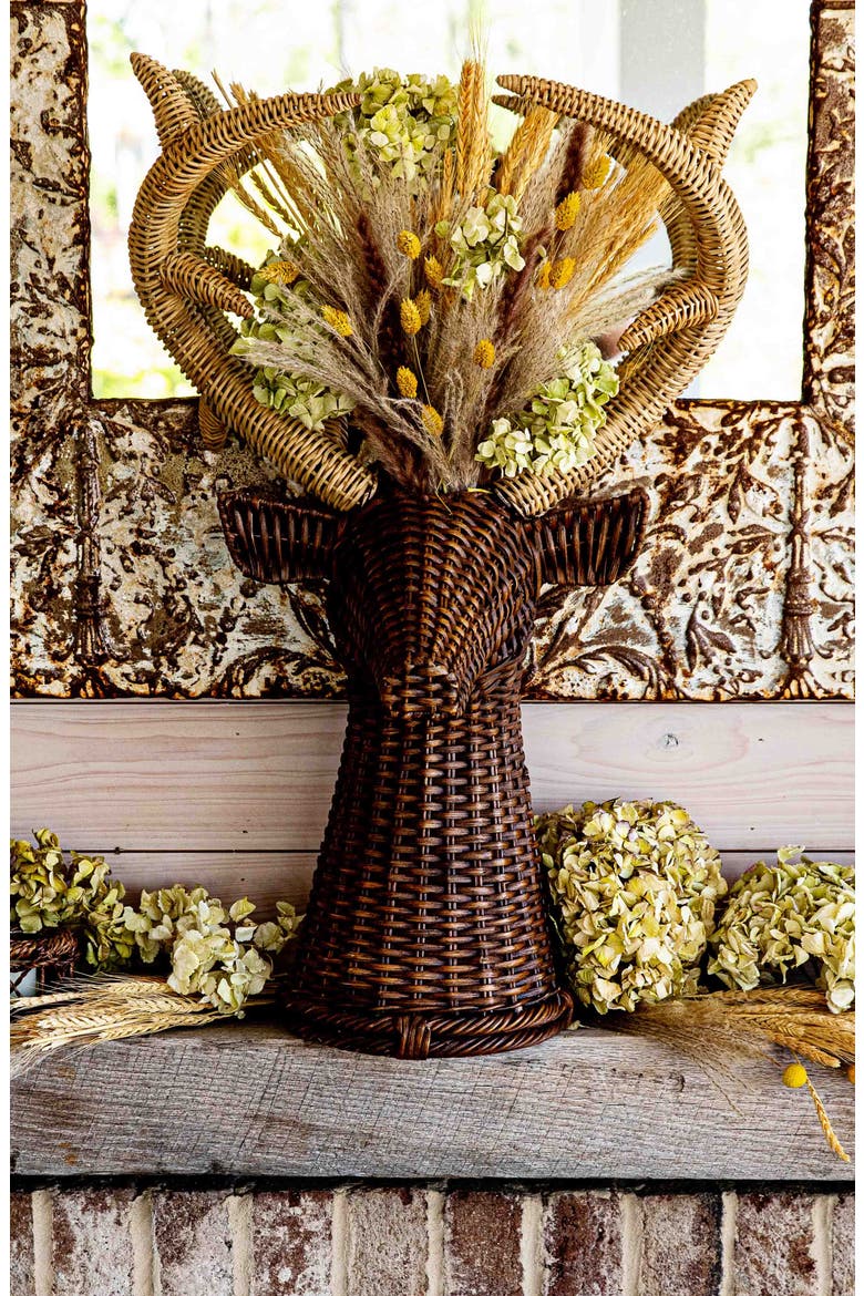 Devon Willow Stag Vase, Alternate, color, BROWN