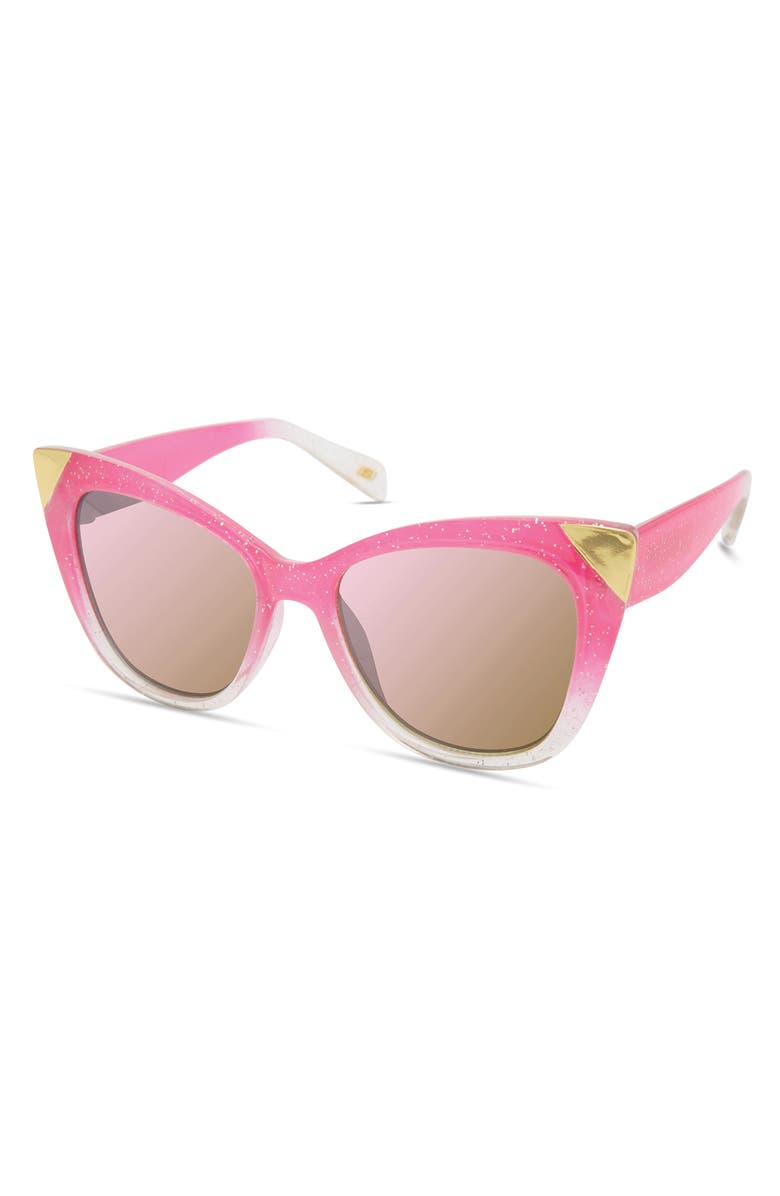 SKECHERS 50mm Mirrored Small Cat Eye Sunglasses, Main, color,