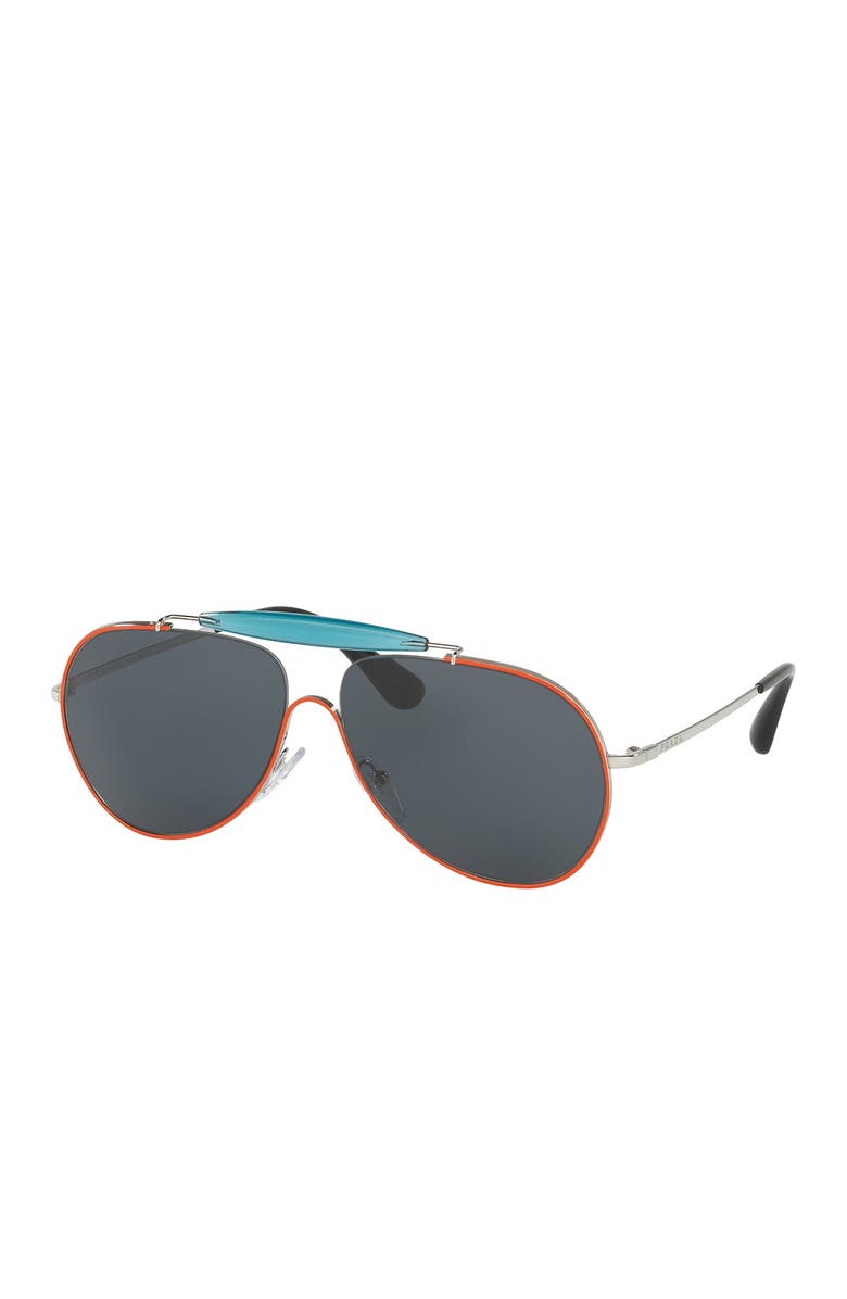 Prada 59mm Pilot Sunglasses, Alternate, color, Orange