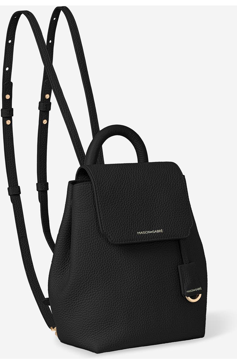 MAISON de SABRÉ Mini Soft Leather Backpack, Alternate, color, Black Caviar