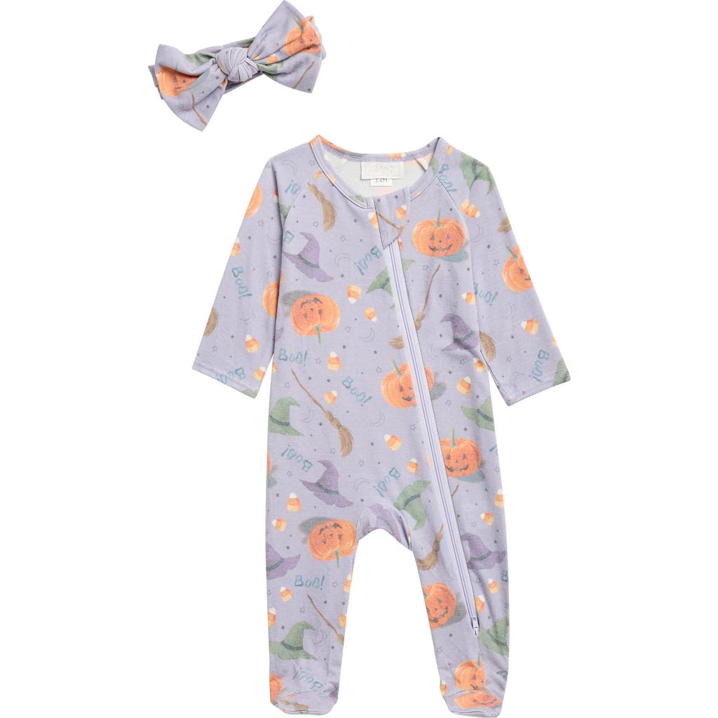 Toby Boo Halloween Footie, Headband & Ornament Set In Purple