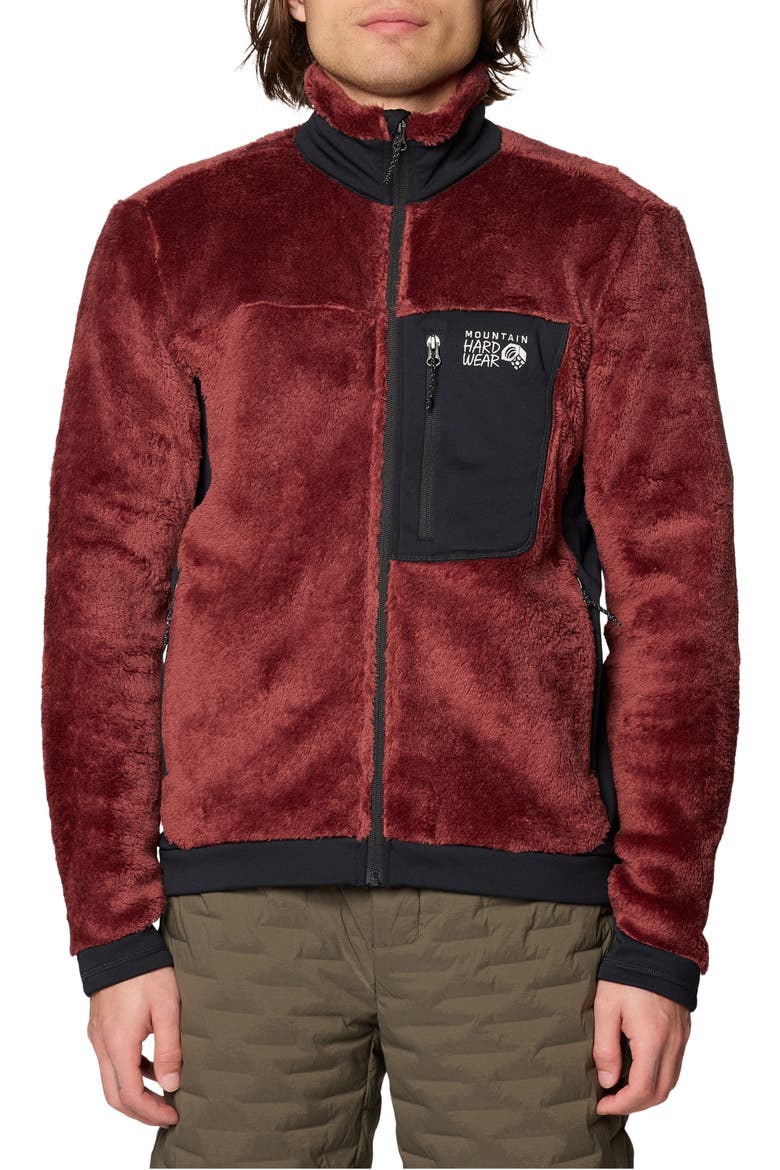 Polartec® High Loft Fleece Jacket, Main, color, BOURBON BROWN/ BLACK
