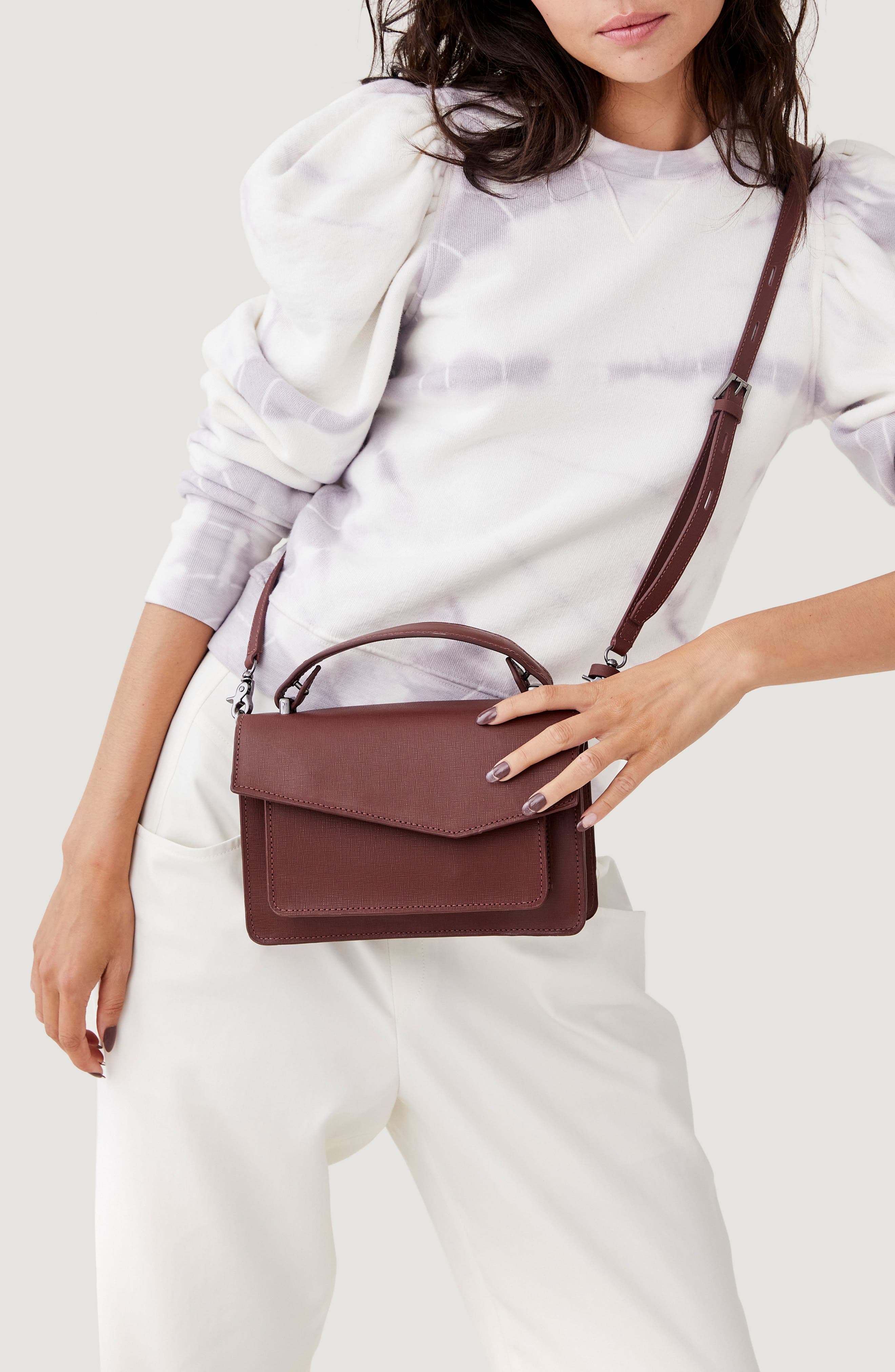 Cobble Hill Leather Crossbody Bag, Alternate, color, MALBEC