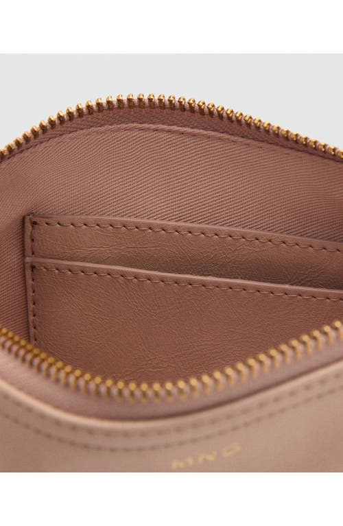 Mango Faux Leather Clutch In Pink