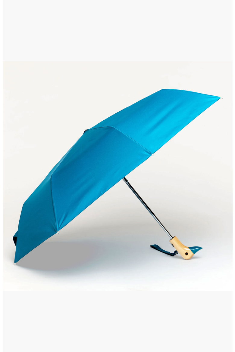 Eco-Friendly Compact Duck Umbrella, Alternate, color, Teal