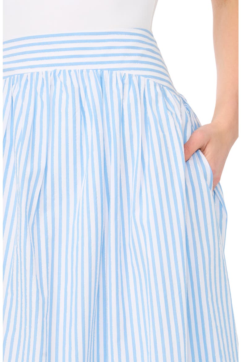 Stripe High Waist A-Line Skirt, Alternate, color, DENIM MULTI