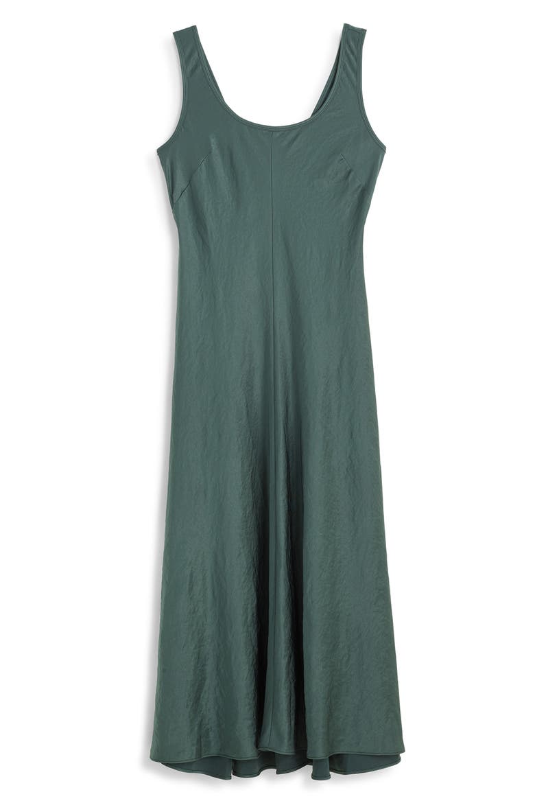 Scoop Neck Satin Maxi Tank Dress, Main, color, BOTANICAL GREEN
