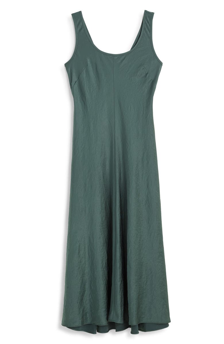 Madewell Scoop Neck Satin Maxi Tank Dress, Main, color, Botanical Green
