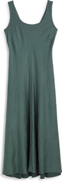 Madewell Scoop Neck Satin Maxi Tank Dress