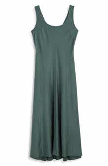 Madewell Scoop Neck Satin Maxi Tank Dress