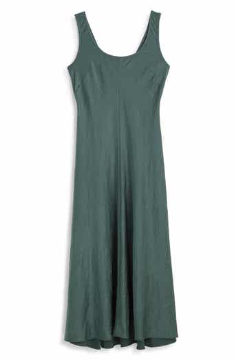 Madewell Scoop Neck Satin Maxi Tank Dress