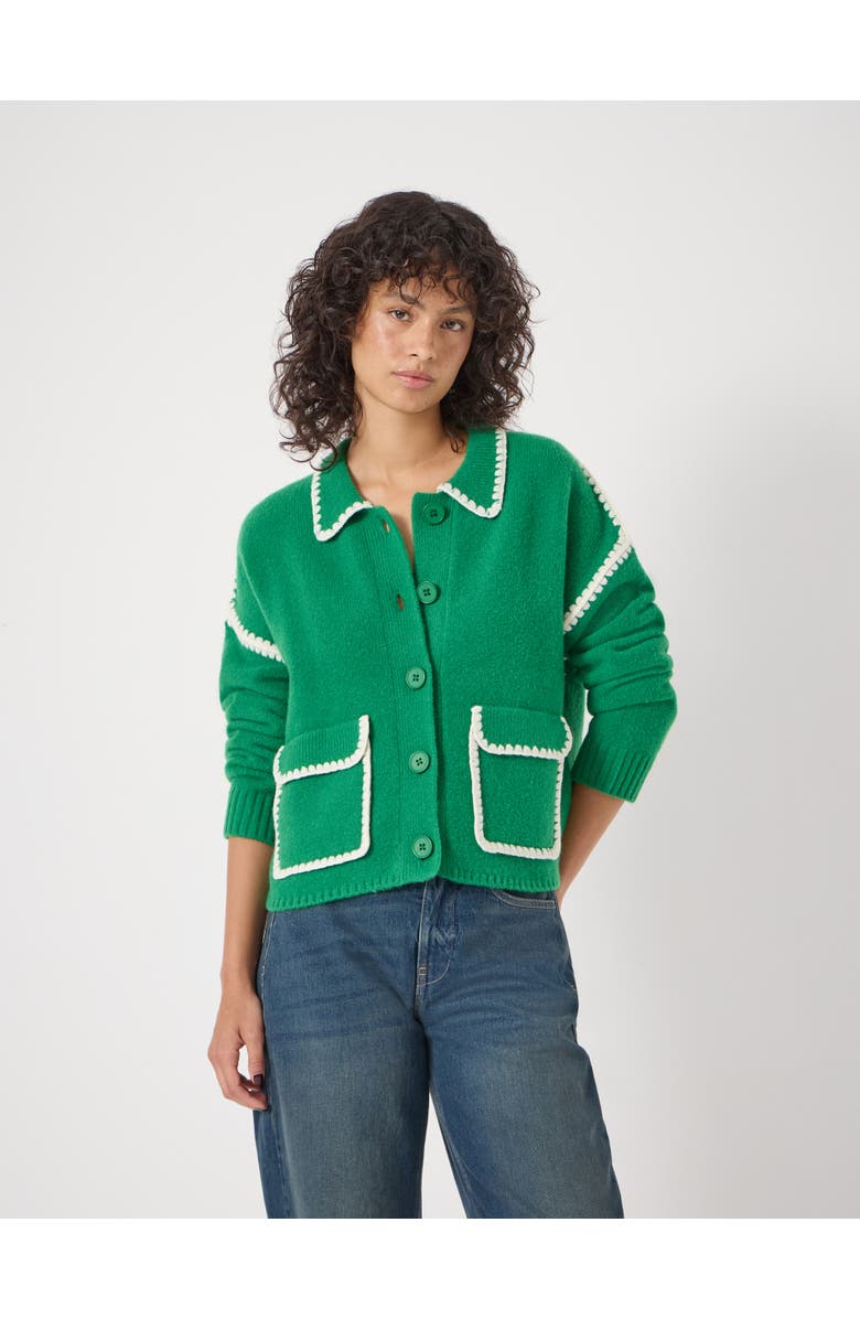 Hush Wool Blend Whipstitch Trim Shirt Jacket, Alternate, color, Bright Green