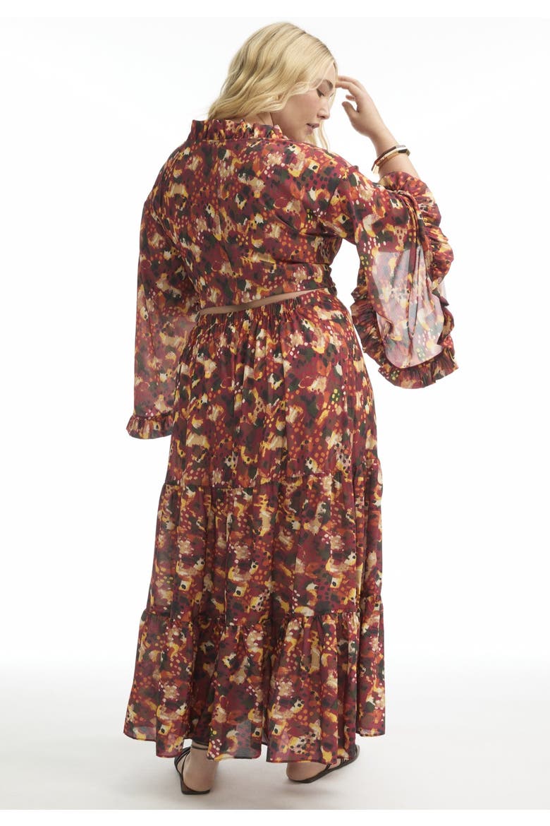 Tiered Printed Maxi Skirt, Alternate, color, DOTTED